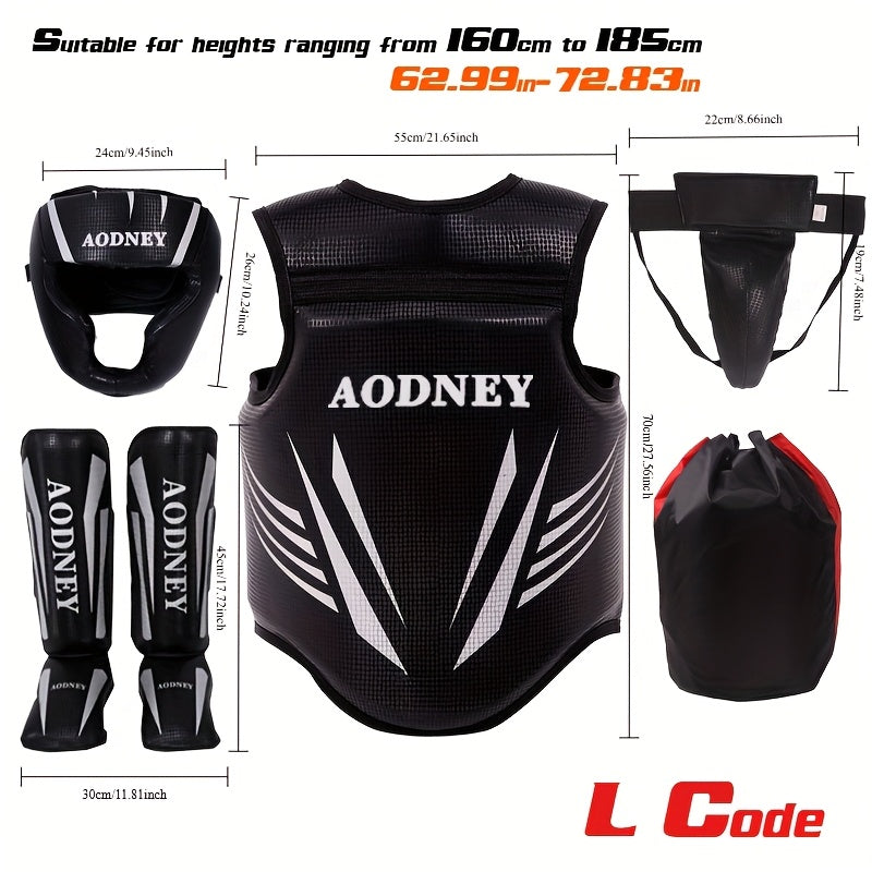 5-Piece Sanda & Boxing Protective Gear Set – Thick PU Training Protection