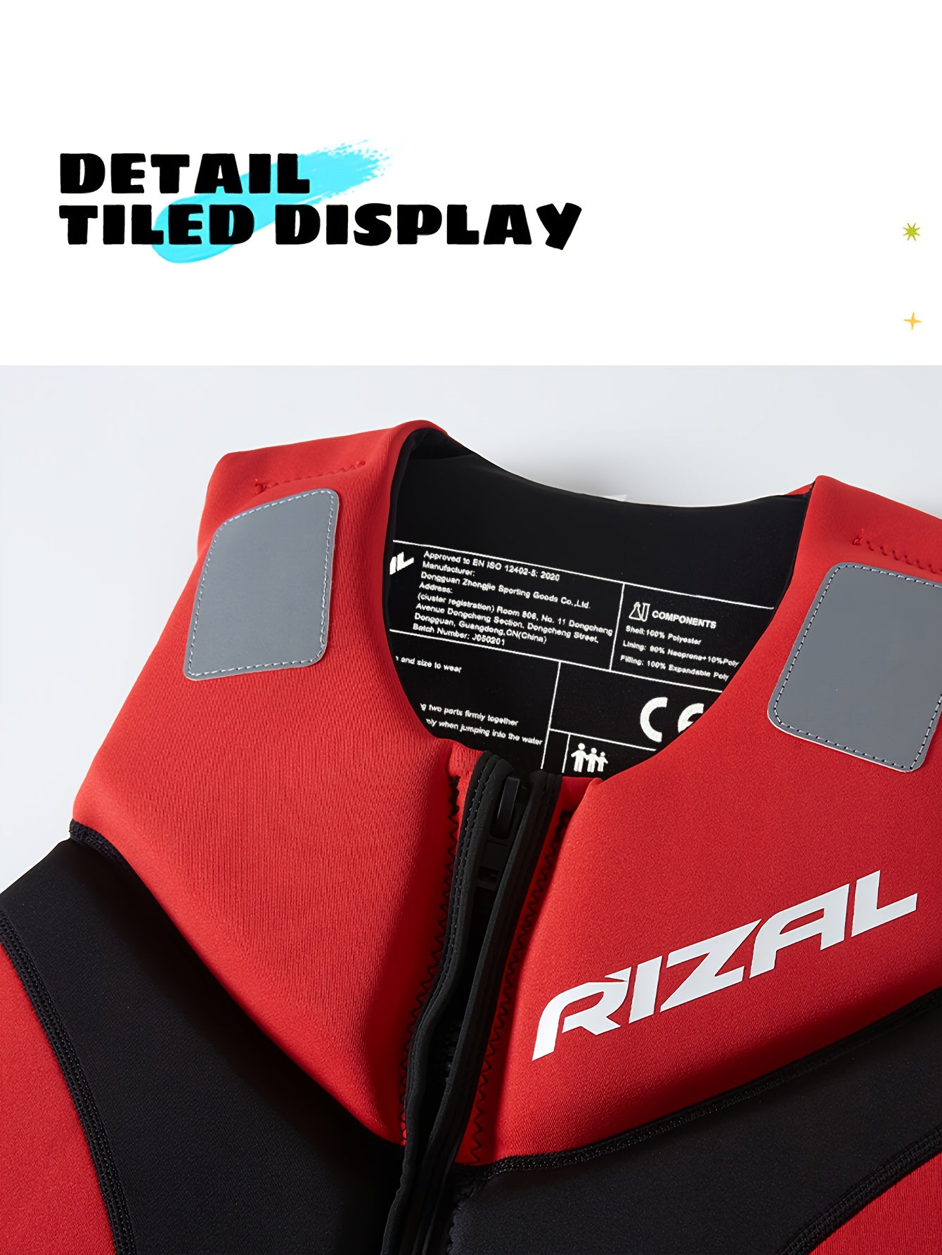 High-Performance Adjustable Buoyancy Vest – Black & Red, Breathable Summer Water Sports Vest