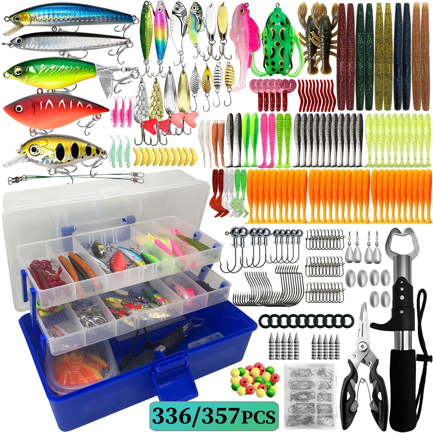 Mixed Color Fishing Accessories Kit – Lures & Tools for Saltwater & Freshwater