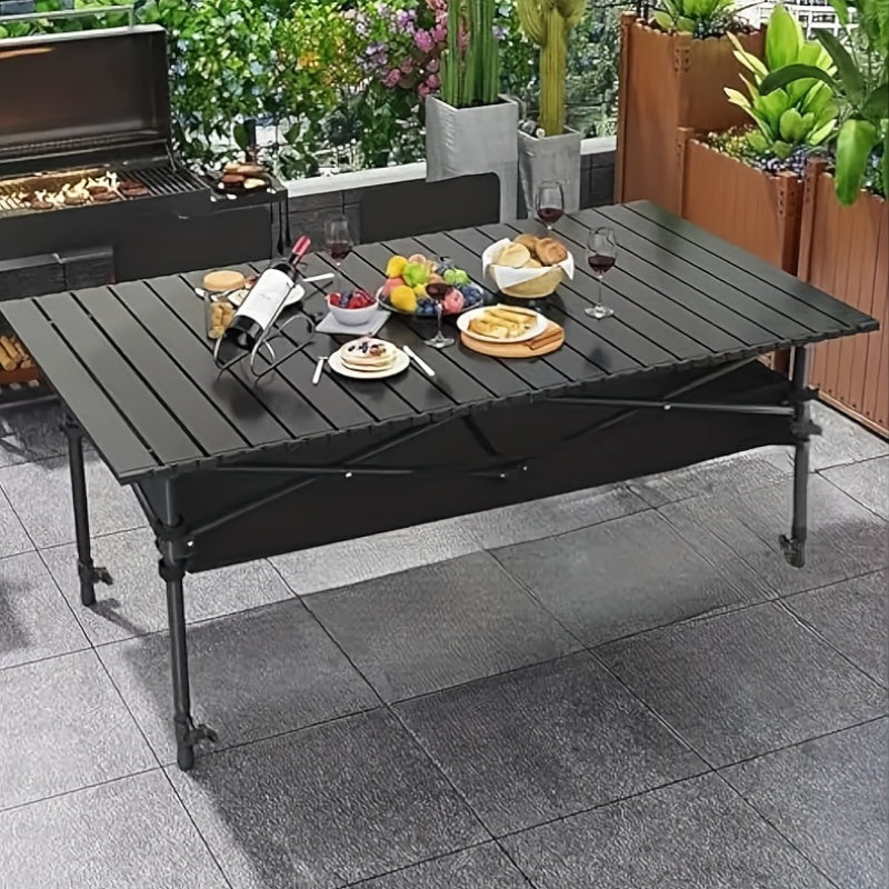 Portable Folding Outdoor Table with Mesh Pocket &amp; Storage Bag