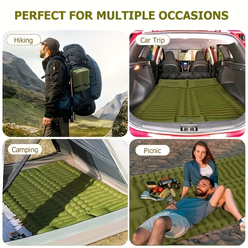 Double Camping Air Mattress with Pillow – Portable &amp; Comfortable Sleeping Pad