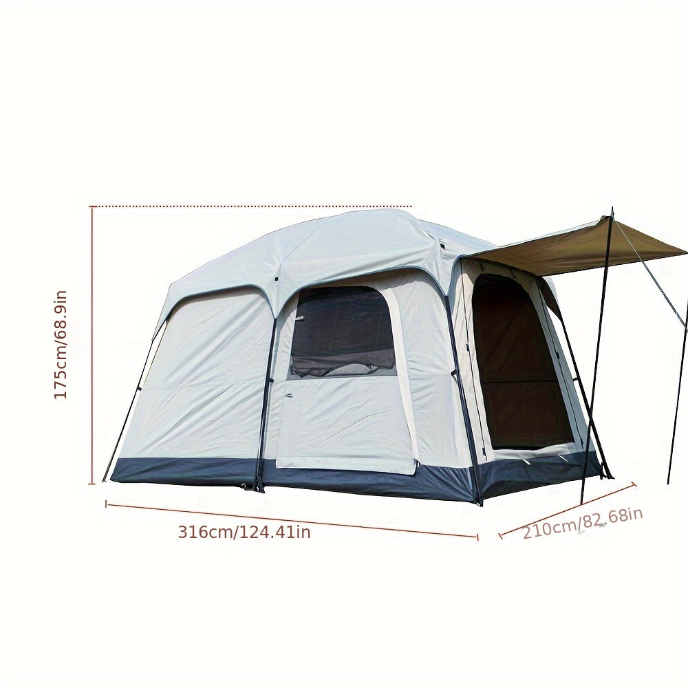 Instant Cabin Camping Tent for 3–4 People – Easy Setup with Front Vestibule