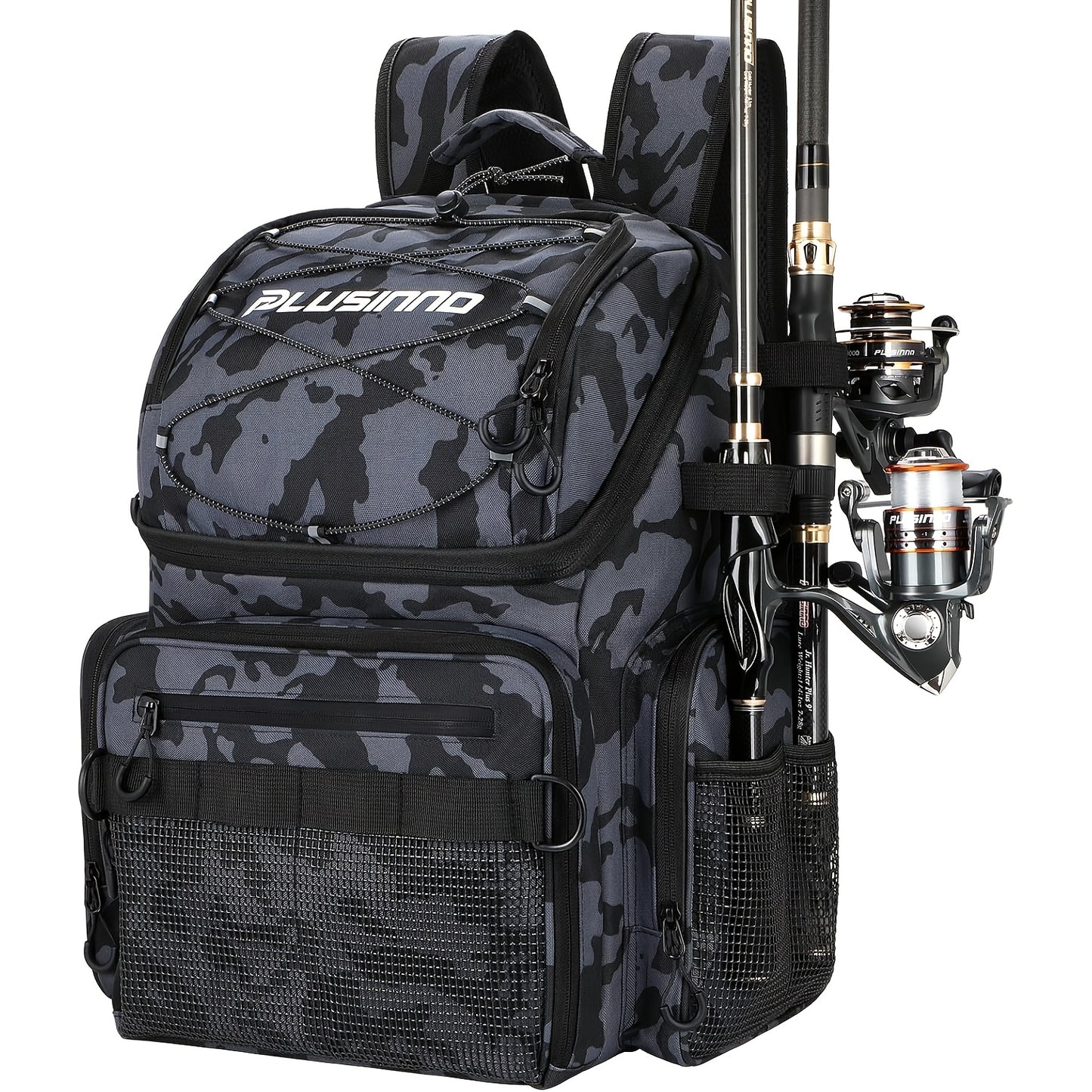 45L Large Capacity Fishing Gear Bag with Rod Holder – Multi-Compartment Outdoor Bag