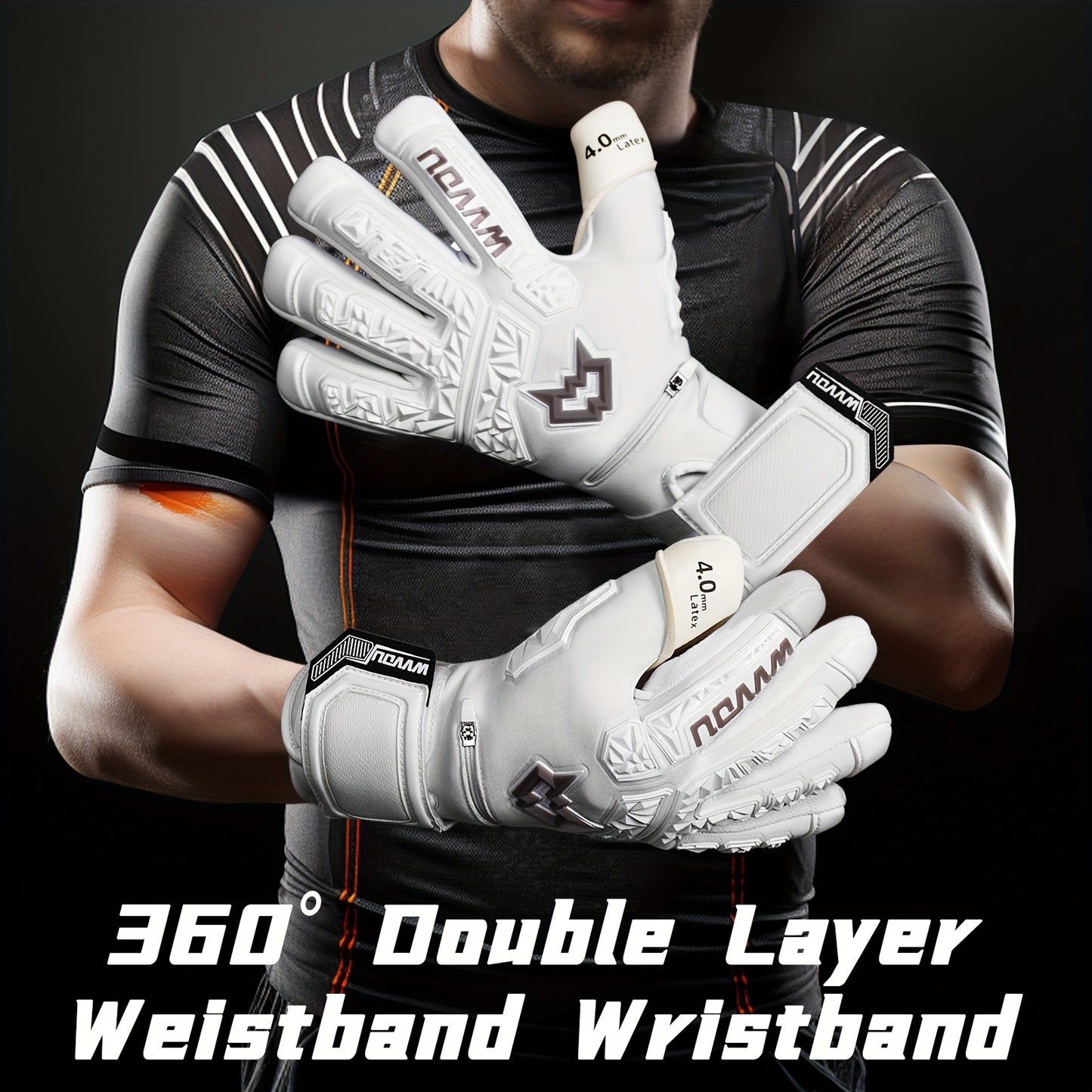 High-Performance Goalkeeper Gloves with Finger Protection and Sticky Latex Grip