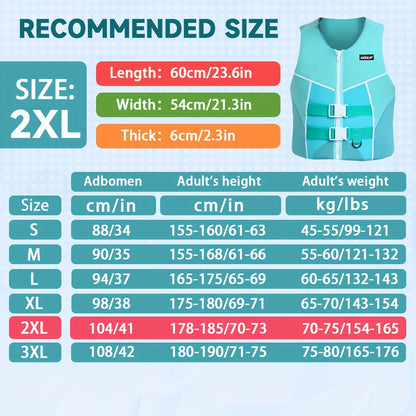 Adjustable Adult Swim Vest – Buoyancy Aid for Kayaking, Canoeing & Boating – Blue