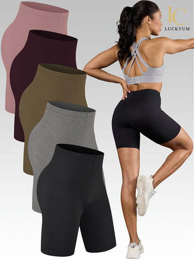 Women's 5-Pack High-Stretch Biker Shorts – Comfortable Workout &amp; Everyday Wear