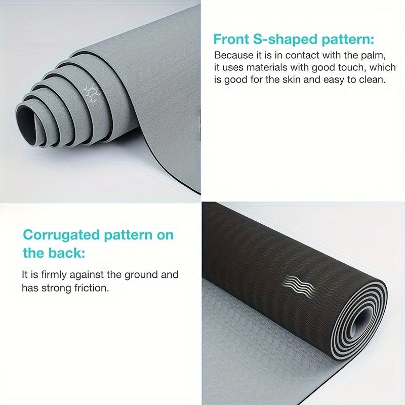 Durable TPE Yoga &amp; Pilates Mat – Non-Slip Fitness Mat with Cushioning