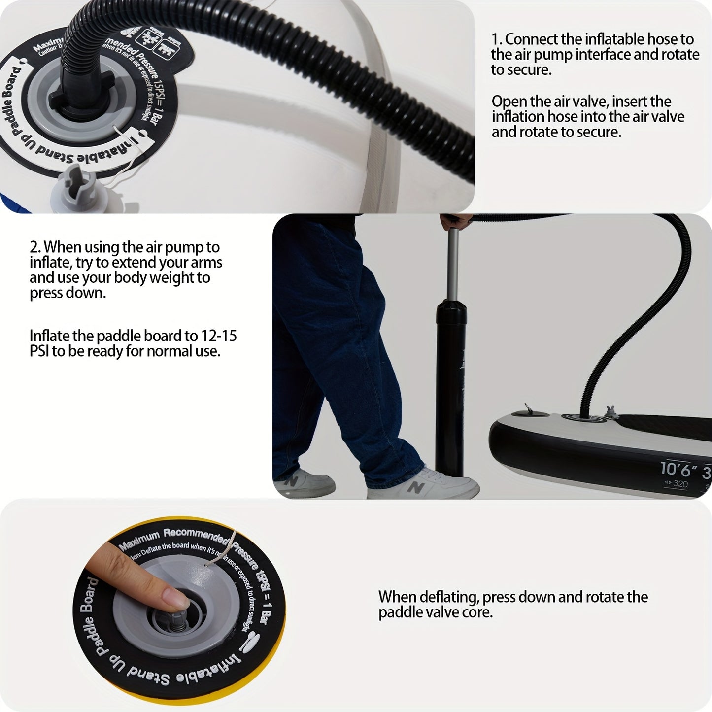 All-Purpose White PVC Paddle Board – Lightweight & Durable