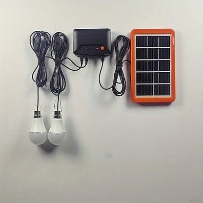 Portable Solar Lighting Kit with Rechargeable Battery