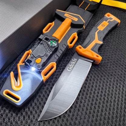 Ultra‑Sharp Outdoor Fixed Blade Survival Knife with Fire Starter, Sharpener & Multi‑Function Sheath