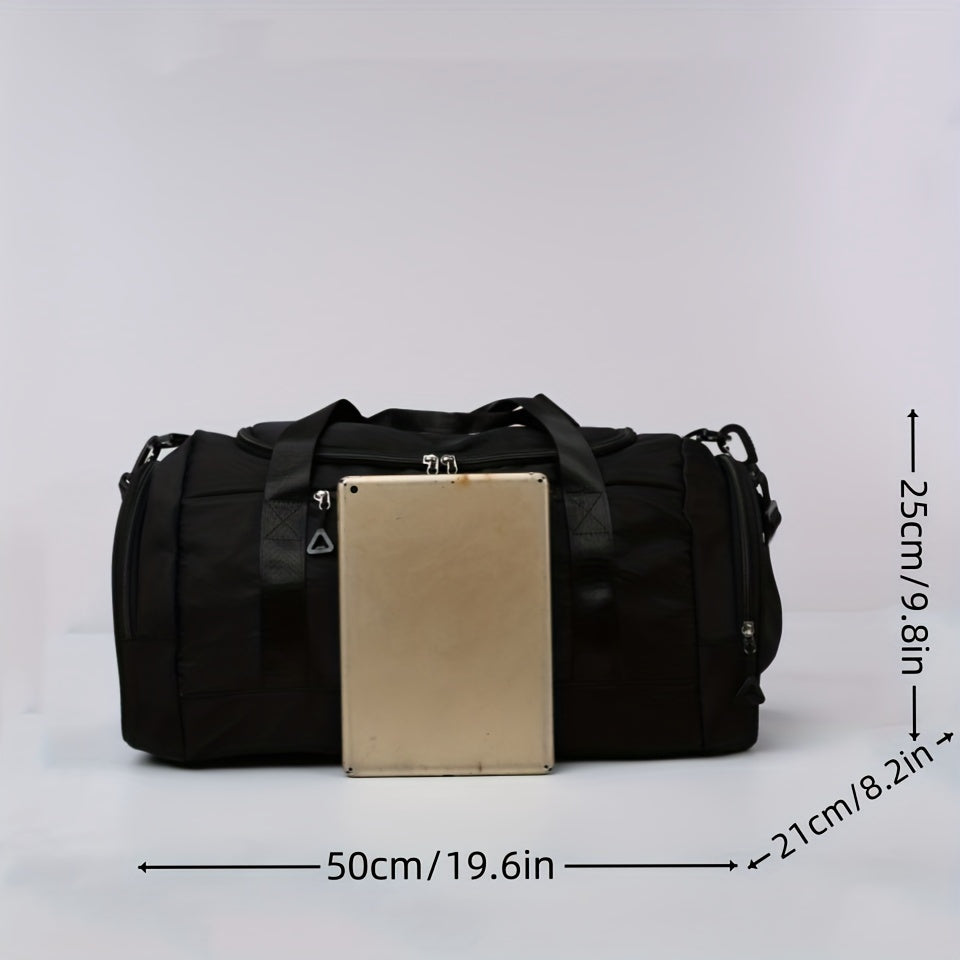 Portable Travel &amp; Fitness Bag with Shoe Compartment – Black