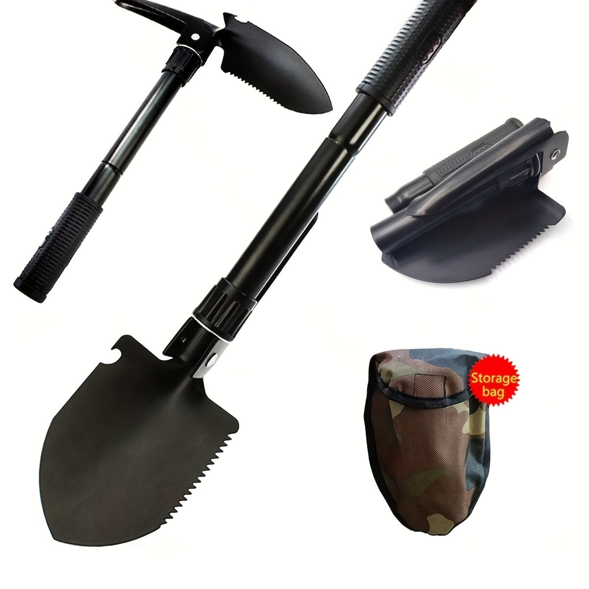 4-in-1 Folding Shovel – Multi-Tool for Camping and Outdoors