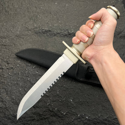 Premium Multi‑Use Outdoor Survival Knife with Compass & Matches – Fixed Blade Camping Knife