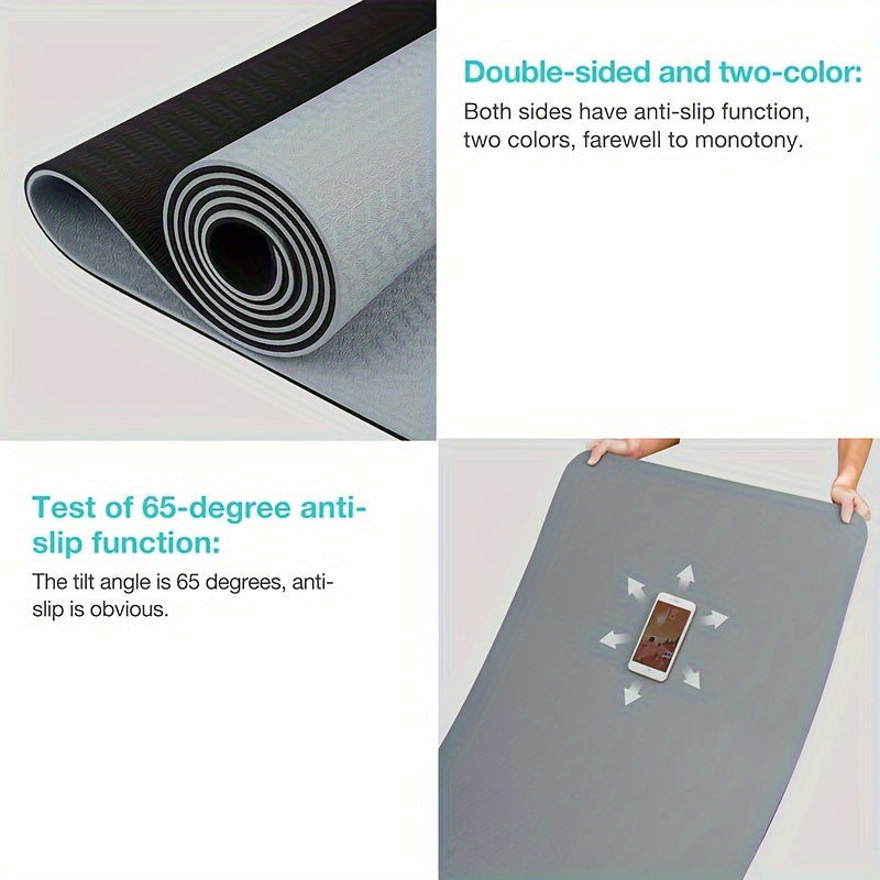 Durable TPE Yoga &amp; Pilates Mat – Non-Slip Fitness Mat with Cushioning