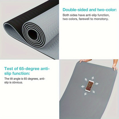 Durable TPE Yoga &amp; Pilates Mat – Non-Slip Fitness Mat with Cushioning